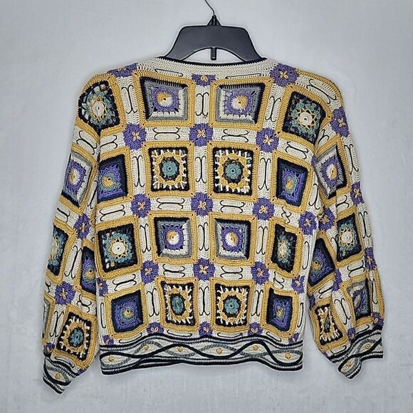 Peruvian Connection Handmade Pima Cotton Knit Cardigan Size Small - Picture 13 of 13